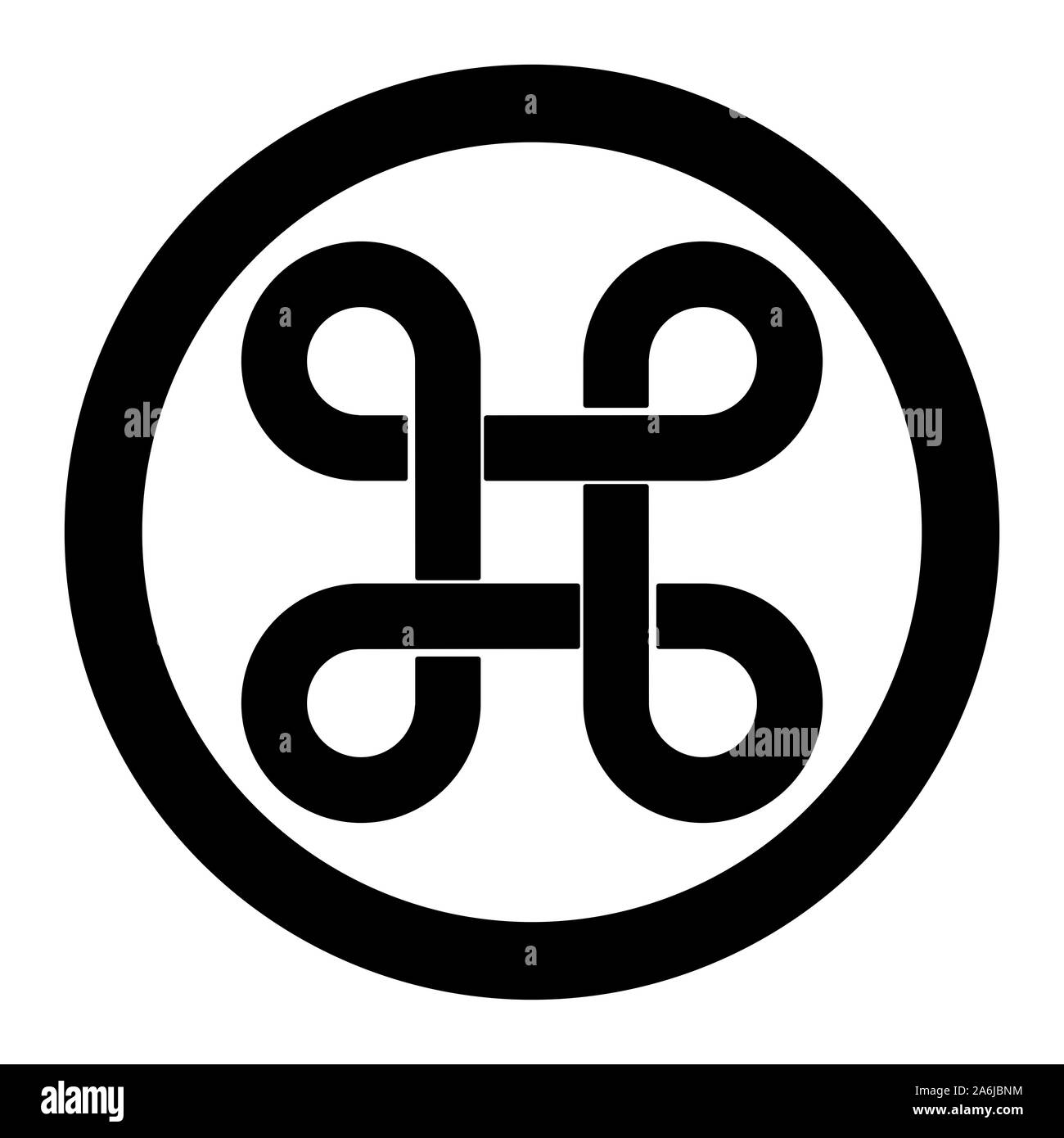 Looped cross nordic viking symbol in a circle Stock Photo