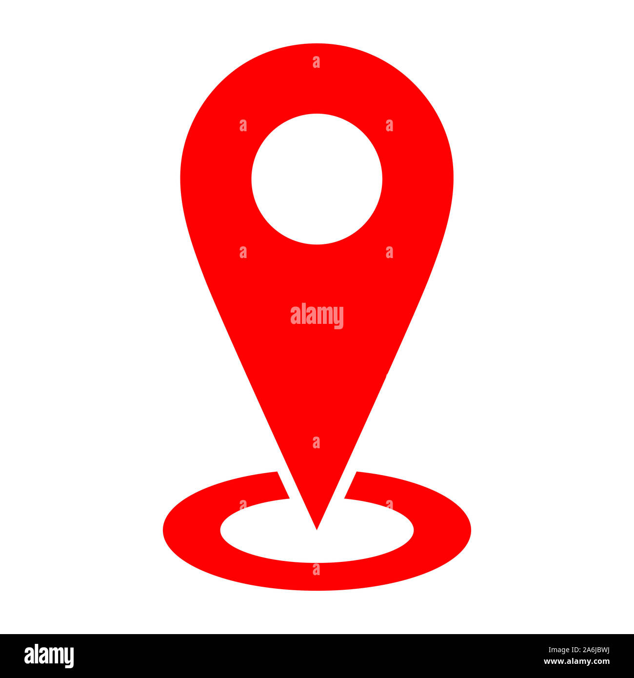 Red map pointer with a white background Stock Photo