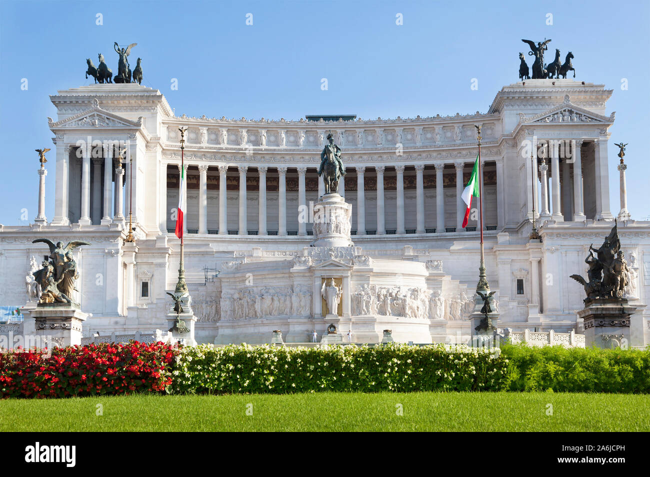 View of the Palazzo Venezia on the Capitoline hill and Il Vittoriano monument, Rome, Italy Stock Photo