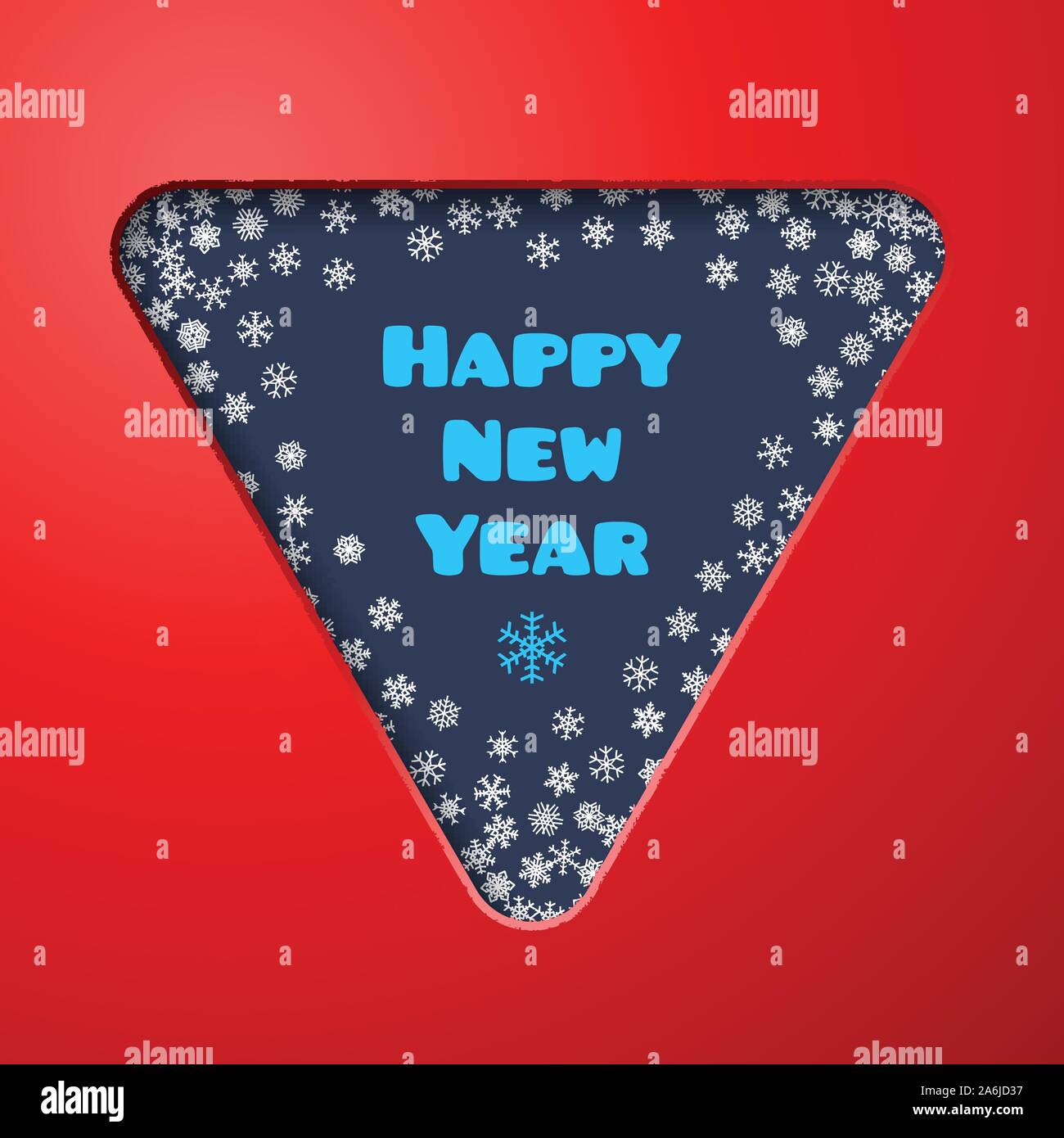 Scattered snowflakes under the retro frame Stock Vector