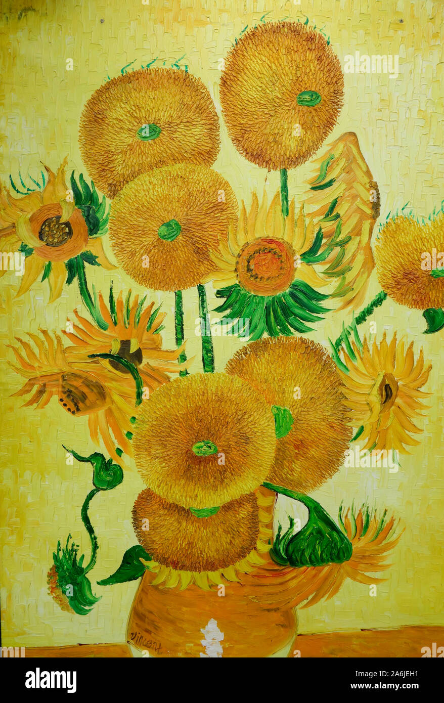 Sunflowers 1889, Vincent Van Gogh 1853-1890, Van Gogh Museum, Amsterdam, Netherlands. Stock Photo