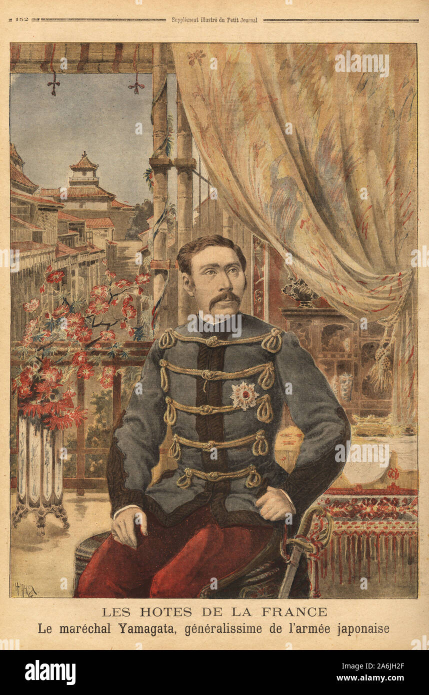Portrait du marechal Yamagata Aritomo (1838-1922), militaire et homme politique japonais, il commanda la premiere armee du Japon pendant la guerre con Stock Photo