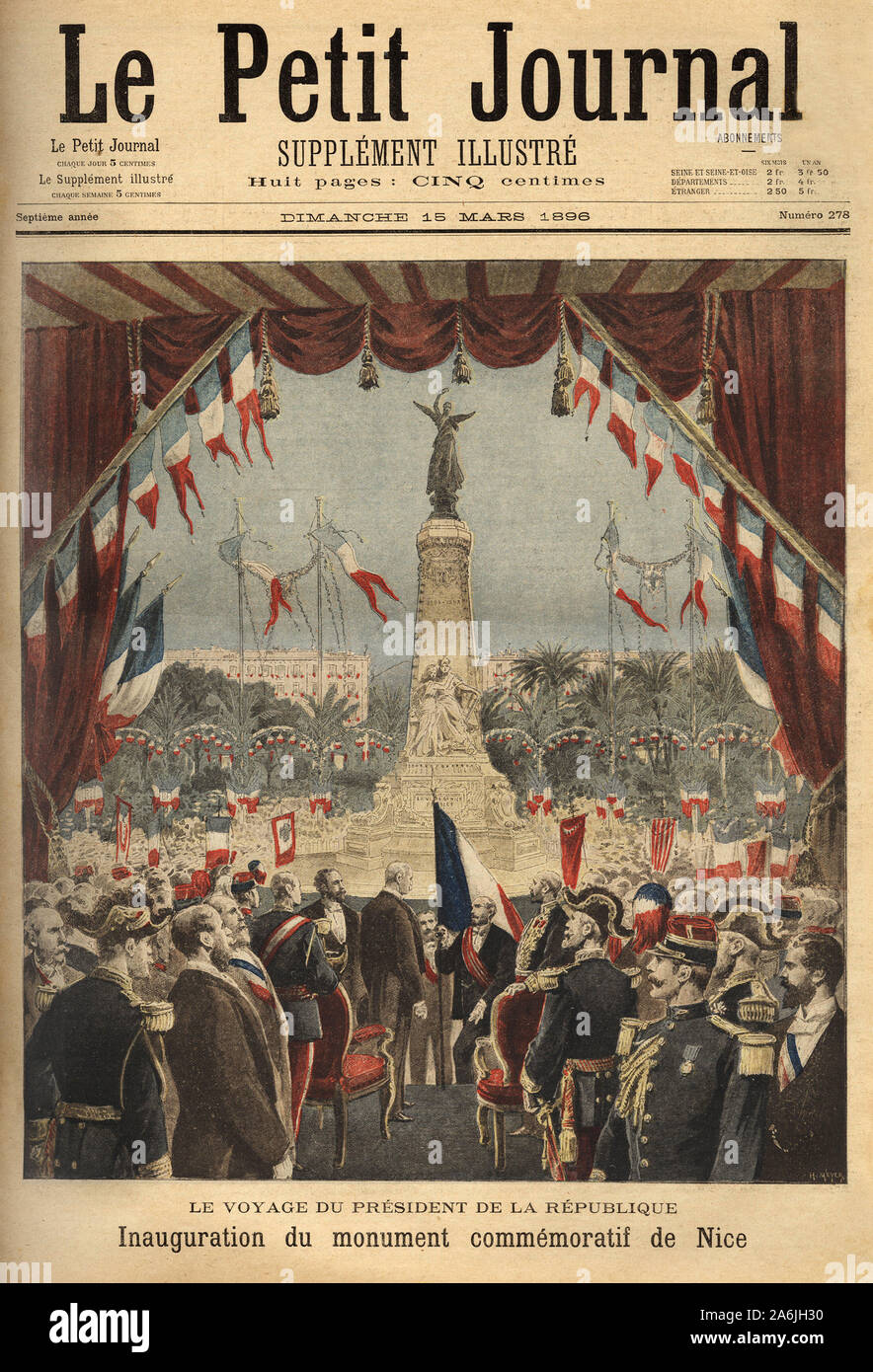 Voyage du president de la republique, Felix Faure ( 1841-1899), pour l'inauguration du monument commemoratif du rattachement du comte de Nice a la Fra Stock Photo