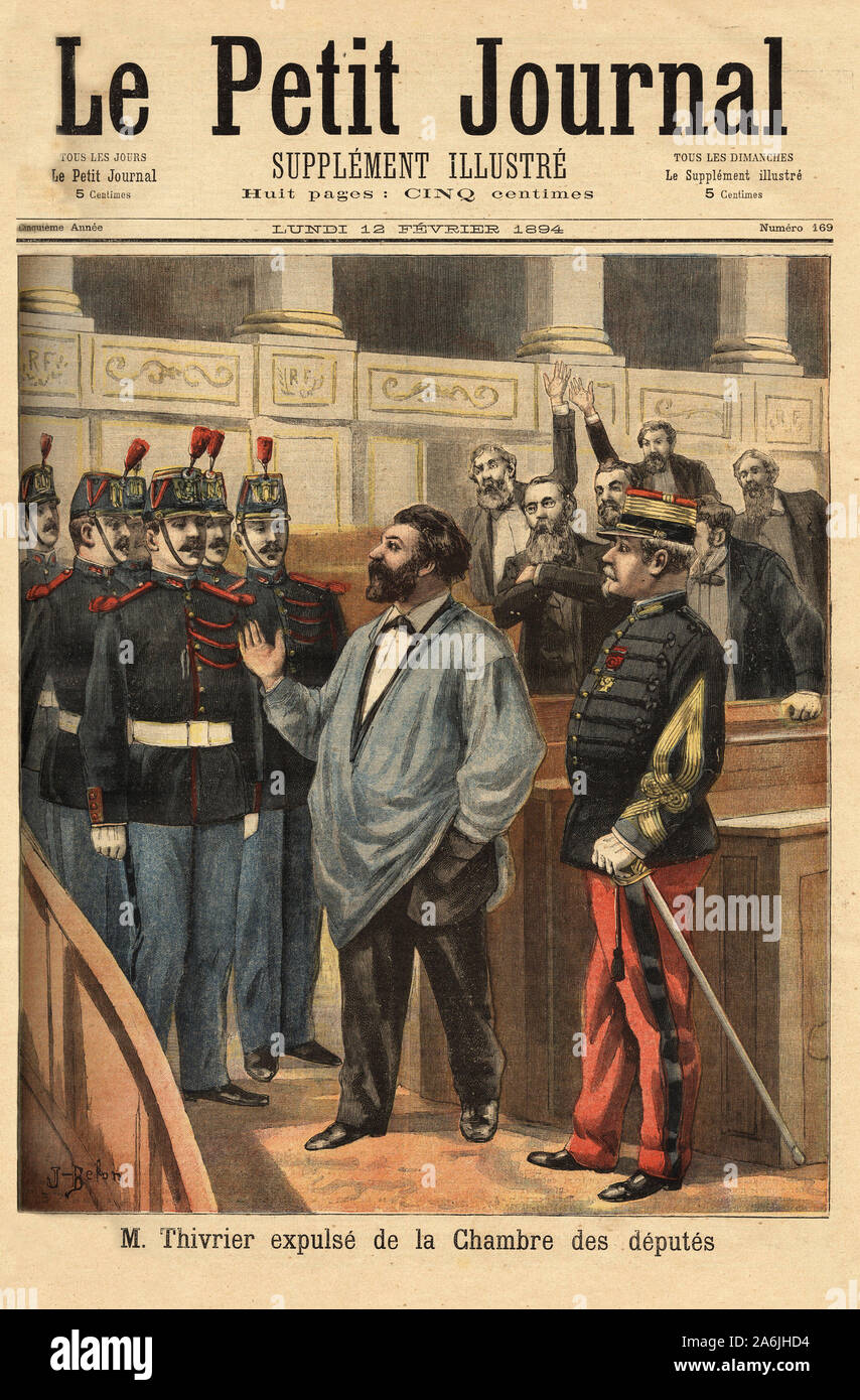 Le depute de l'Allier, Christophe Thivrier (1841-1895), surnomme 'le depute en blouse', parce qu'il  en portait toujours une, par fidelite au  mineurs Stock Photo