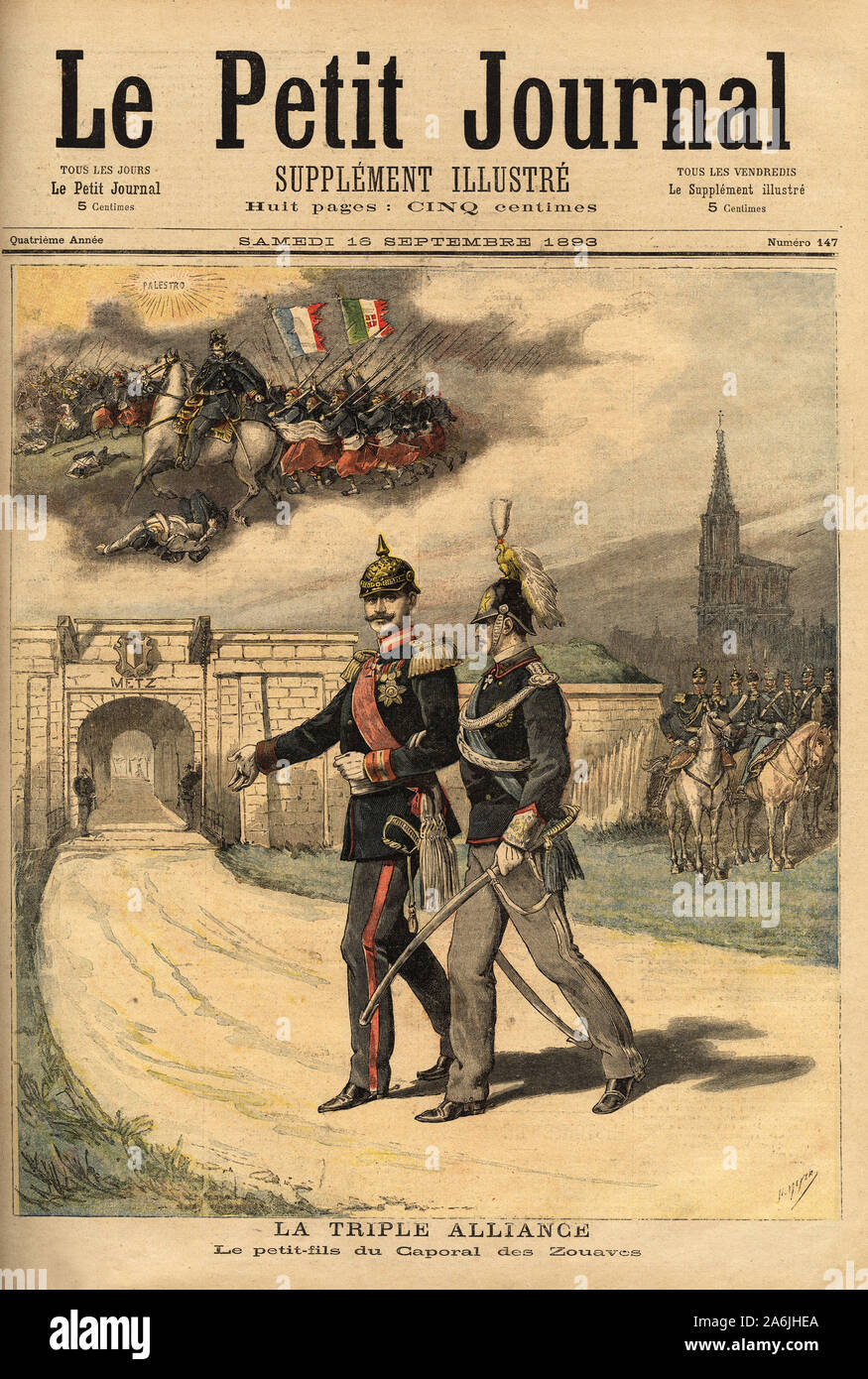 La triple alliance, entre l'Allemagne, l'Autriche Hongrie et l'Italie,  accusee par la France de trahison depuis que le prince Victor (1862-1926) a  ren Stock Photo - Alamy