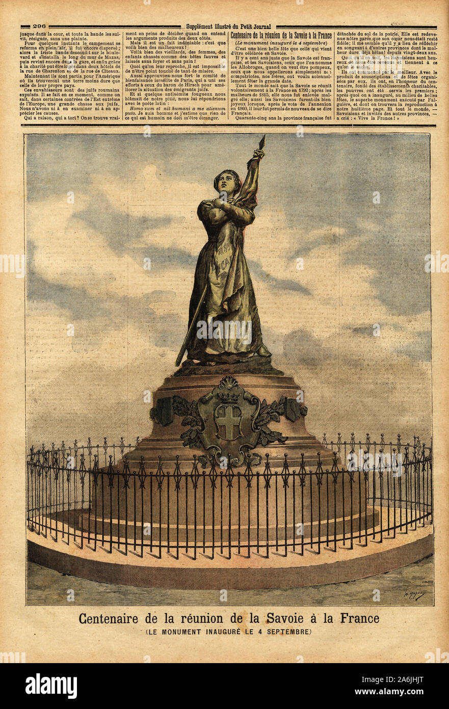 Monument de commemoration du centenaire du rattachement de la Savoie a