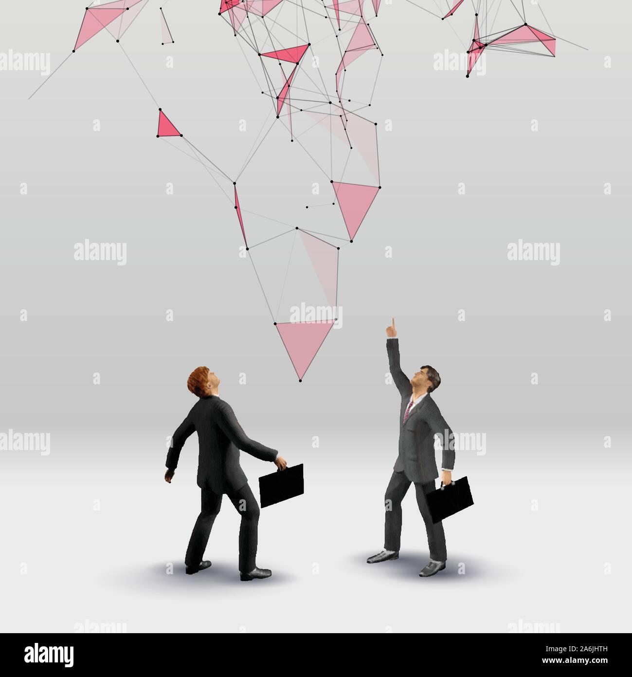 Businessmen pointing up for business concept Stock Vector Image & Art ...