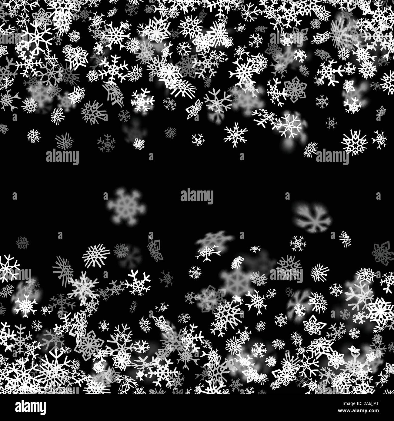 Snowfall background with snowflakes blurred in the dark Stock Vector ...
