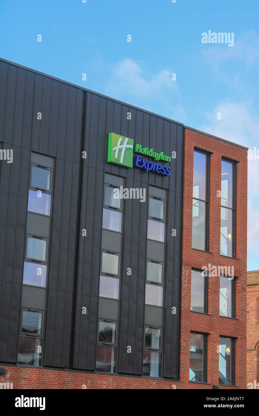 UK Barrow-In-Furness, Cumbria. Construction of the Holiday Inn Express Development by Bowmer & Kirkland. Cumbria, Furness, Furness Peninsula, Barrow. Stock Photo