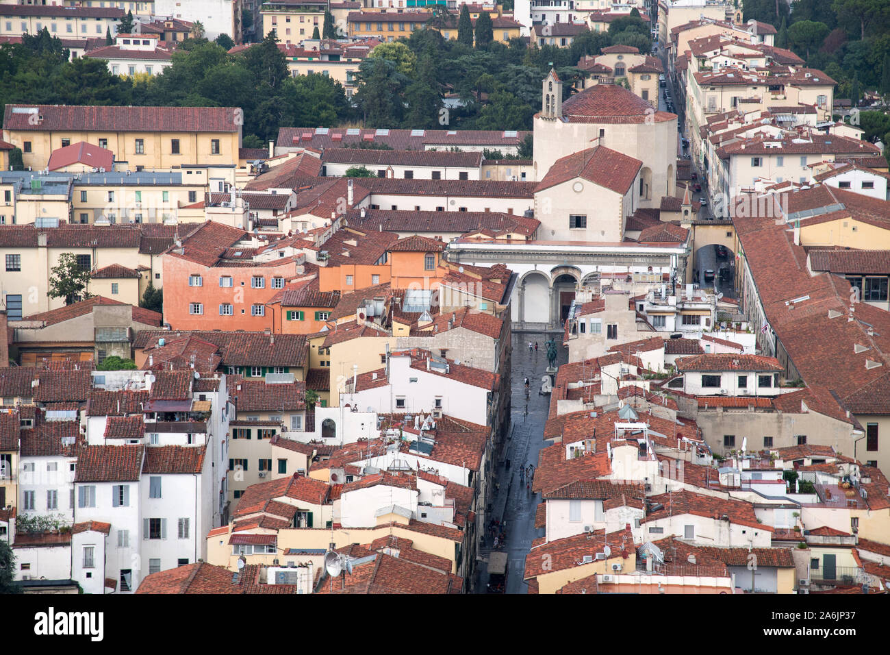 Renaissance Basilica della Santissima Annunziata (Basilica of the Most Holy Annunciation) in Historic Centre of Florence listed World Heritage by UNES Stock Photo