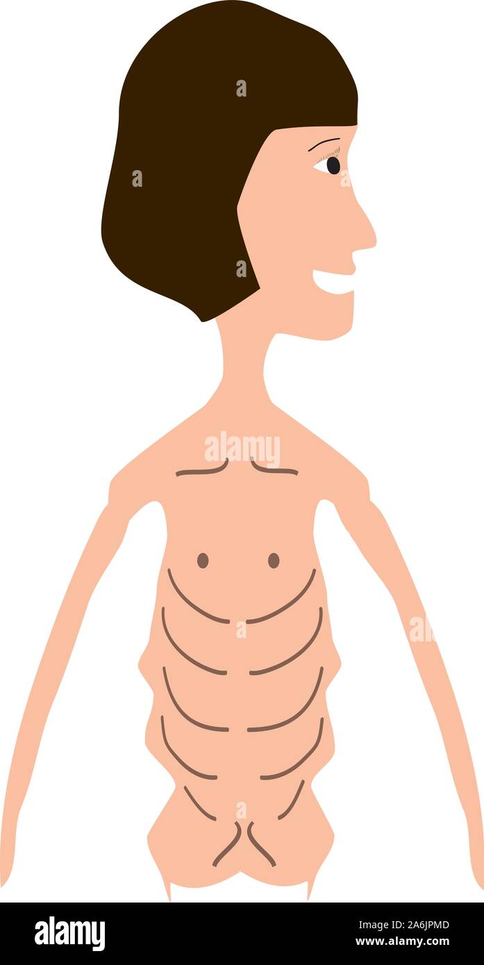 Anorexia. Slim physique with anorexia. Infographics. Vector