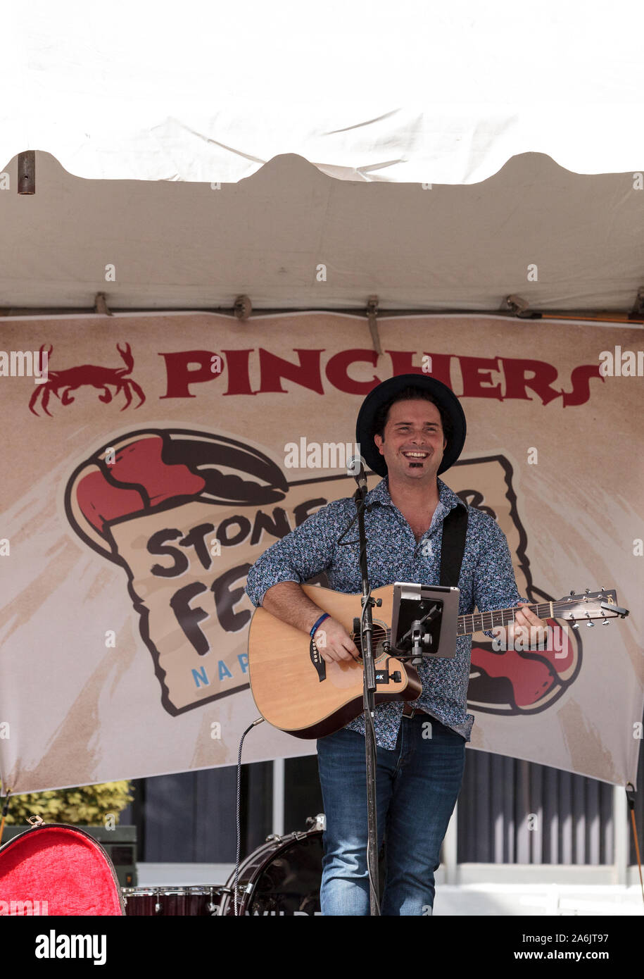Naples, Florida, USA October 26, 2019 Singer Matty Jollie performs at the Naples Traditional