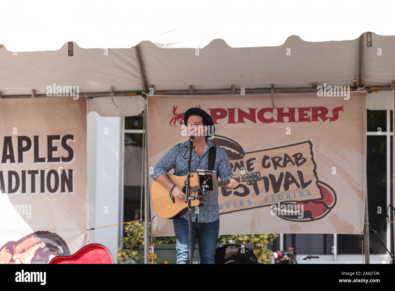 Naples, Florida, USA October 26, 2019 Singer Matty Jollie performs at the Naples Traditional