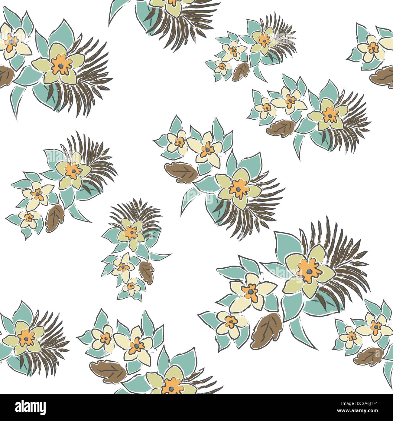 Seamless Pattern with small Flowers. Scandinavian Style. Vector ...