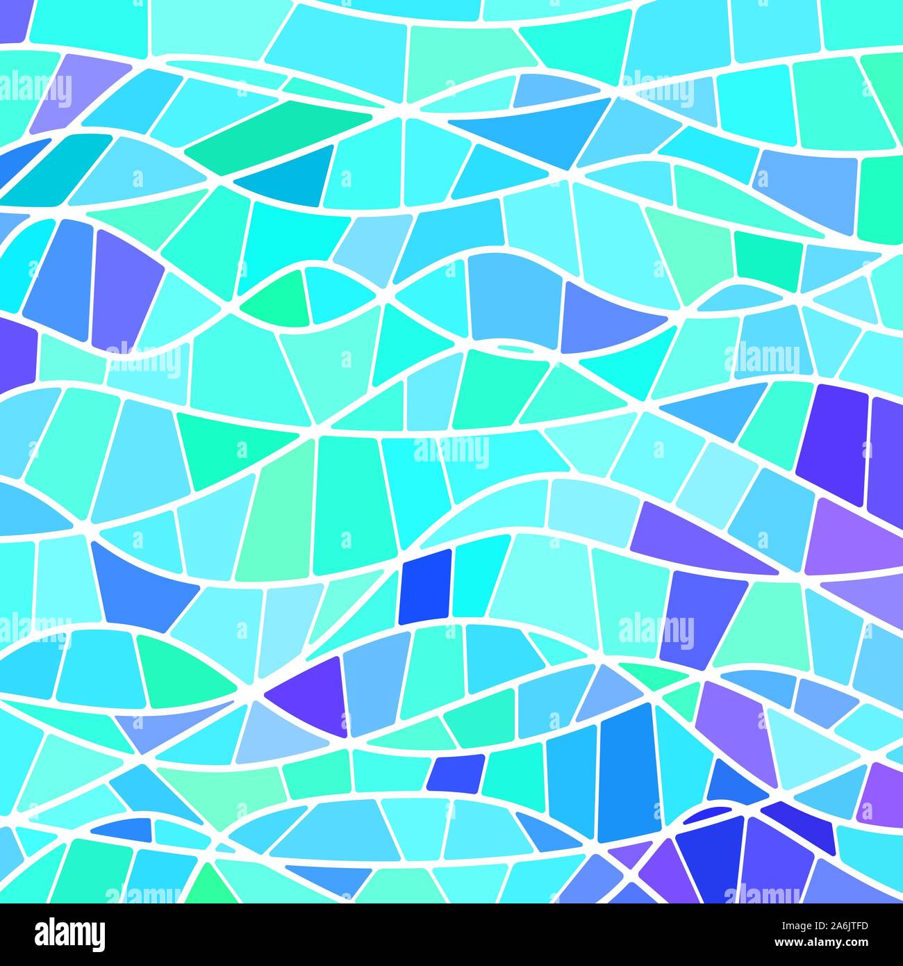 abstract vector stained-glass mosaic background - blue waves Stock ...