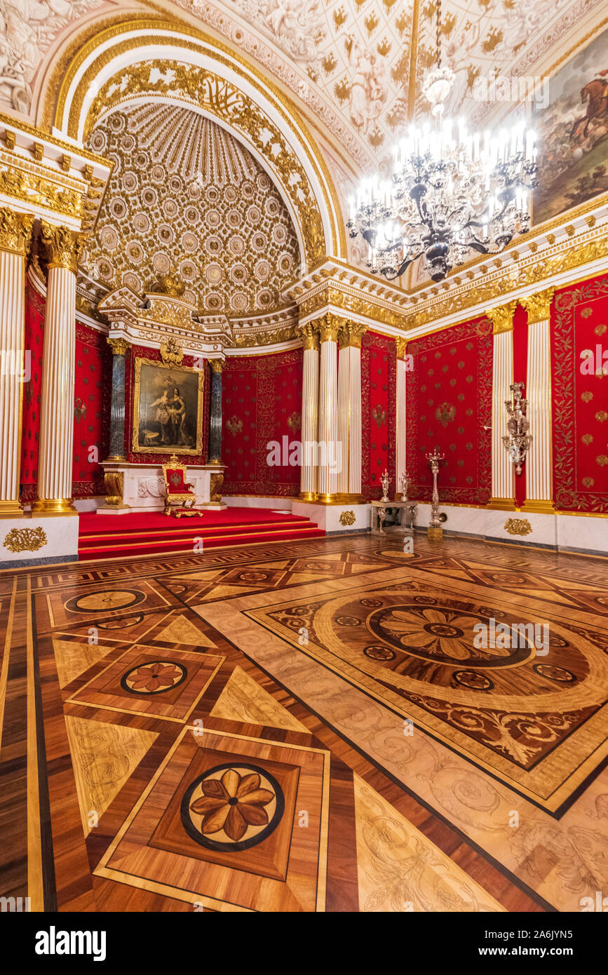 Throne room in The Hermitage Museum and Winter Palace, Saint Petersburg, Russia Stock Photo Alamy