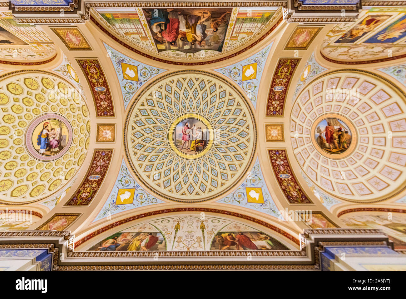 Ceiling inside of The Hermitage museum complex, St. Petersburg, Russia, Europe Stock Photo