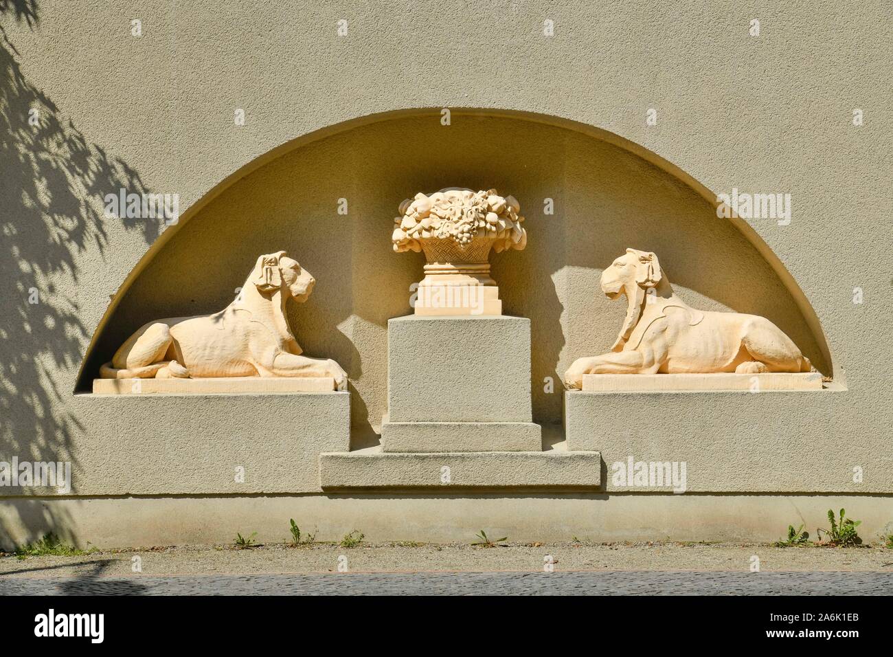 Detail, Jugendstil, Staatstheater, Schillerplatz, Cottbus, Brandenburg, Deutschland Stock Photo