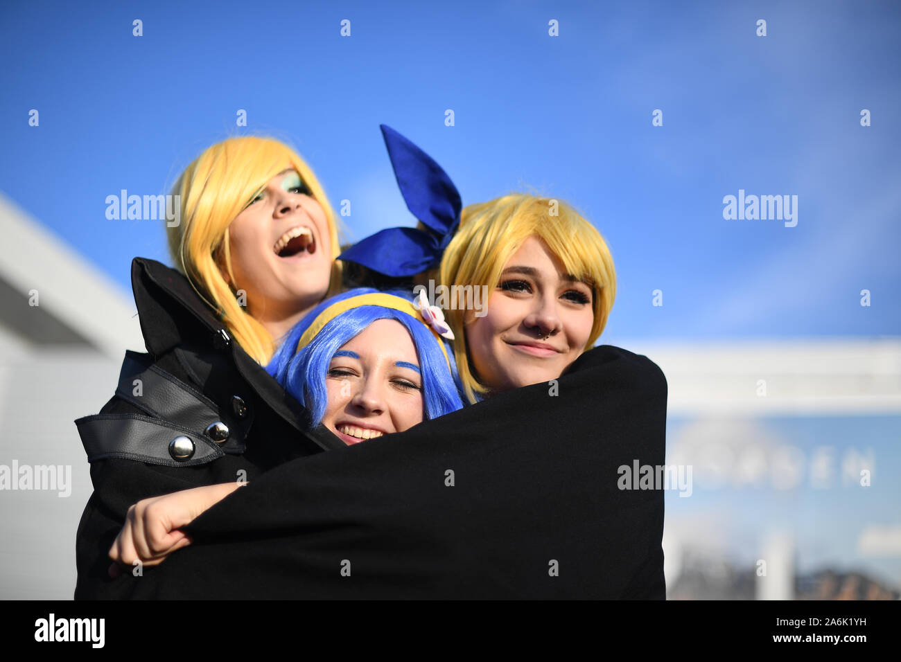 Cosplayers during the third day of MCM Comic Con at the ExCel London in east London. Stock Photo