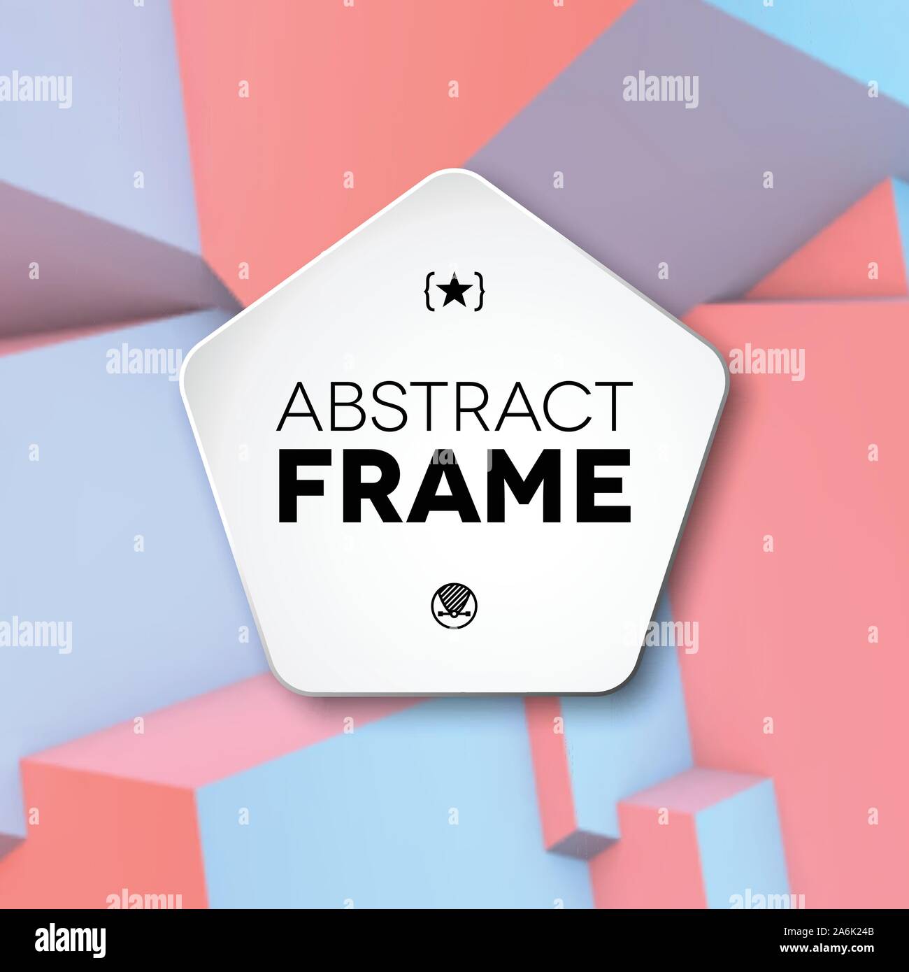 Abstract frame with rose quartz and serenity cubes Stock Vector
