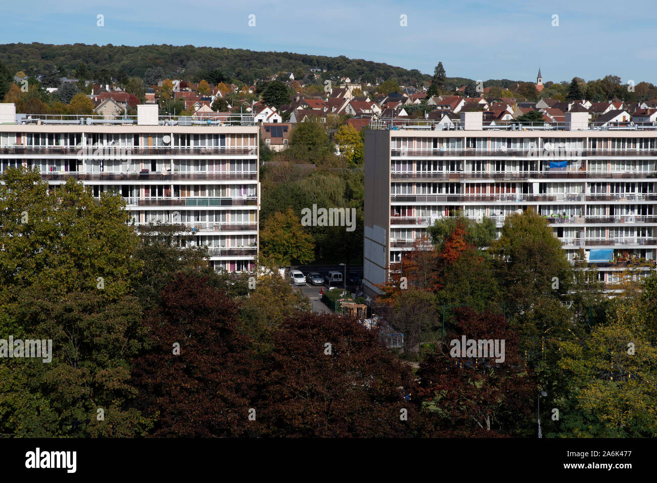 Building bar in the Paris suburbs of Massy in Essonne, France Stock Photo