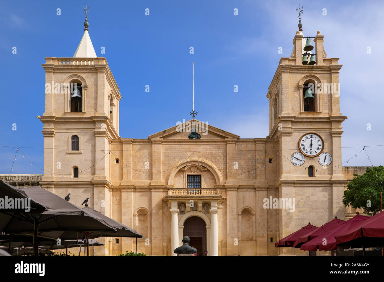 Co-Cathedral of St. John in Valletta, Malta, Cathedral Church, Mannerist style city landmark. Stock Photo