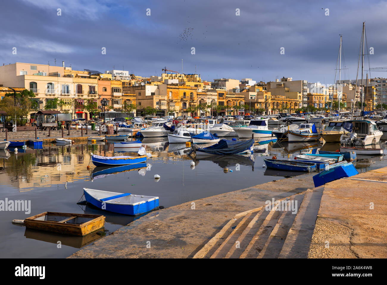 Ta Xbiex town houses in Malta, Msida and Ta Xbiex marina Stock Photo