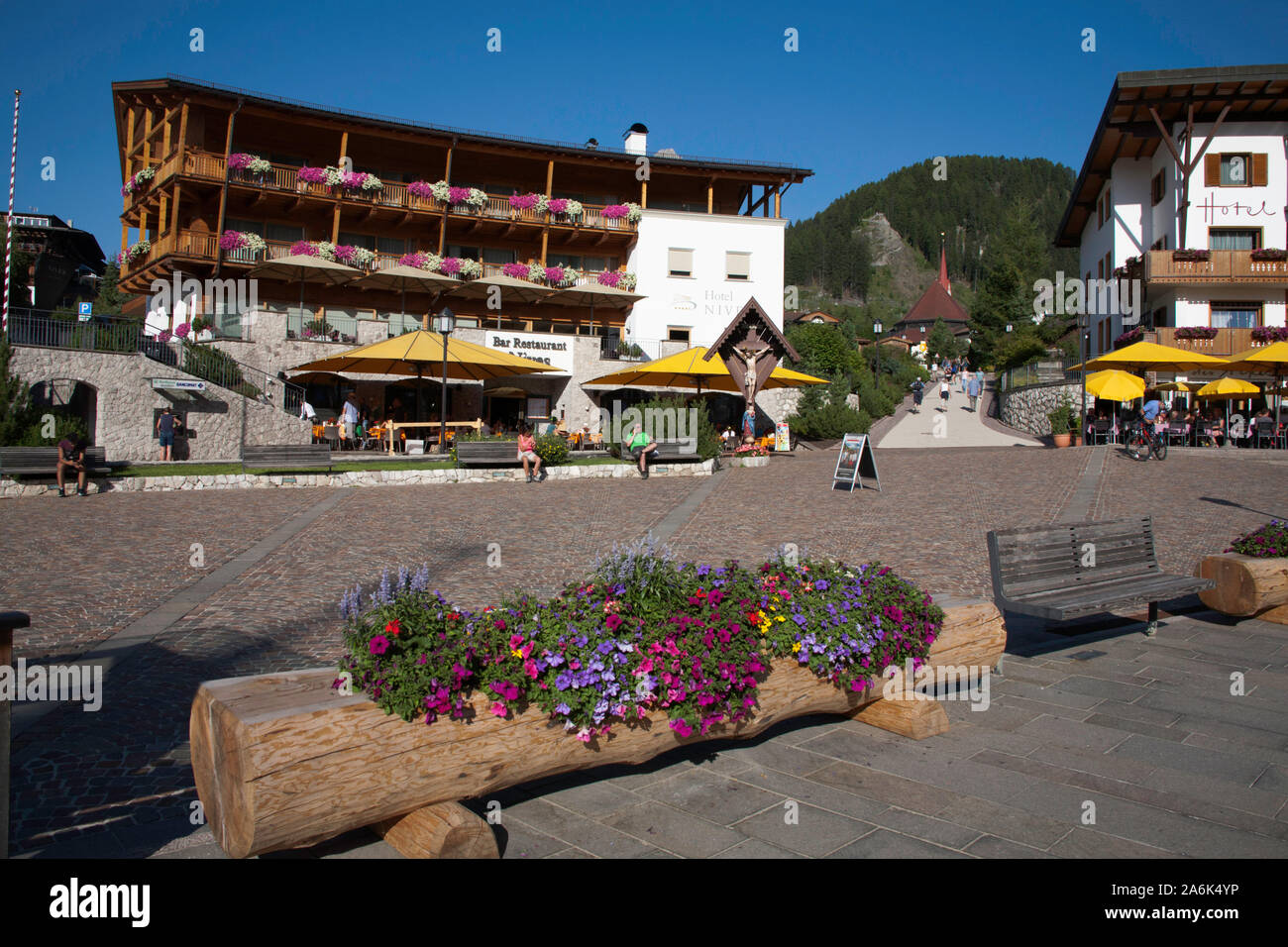 Hotel Nives Selva Val Gardena Dolomites South Tyrol Italy Stock Photo