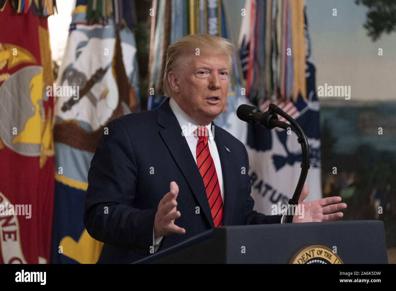 Washington DC, USA. 27th Oct, 2019. United States President Donald J ...