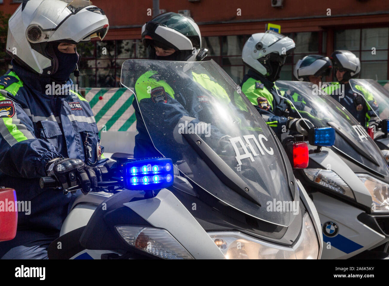 Traffic Police On Motorcycles Ensure Traffic Safety On The Roads In 