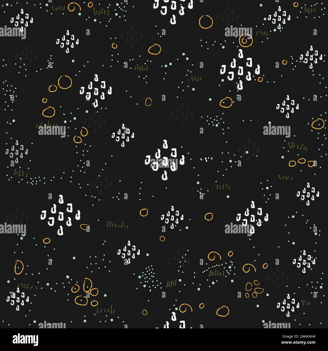 Seamless Pattern with Dots, Doodles and Rectangles. Scandinavian Style. Vector Illustration Stock Vector