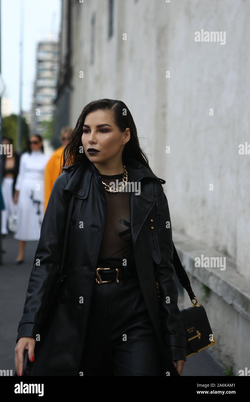 Karina Nigay attending the show during Milan Fashion Week September 18