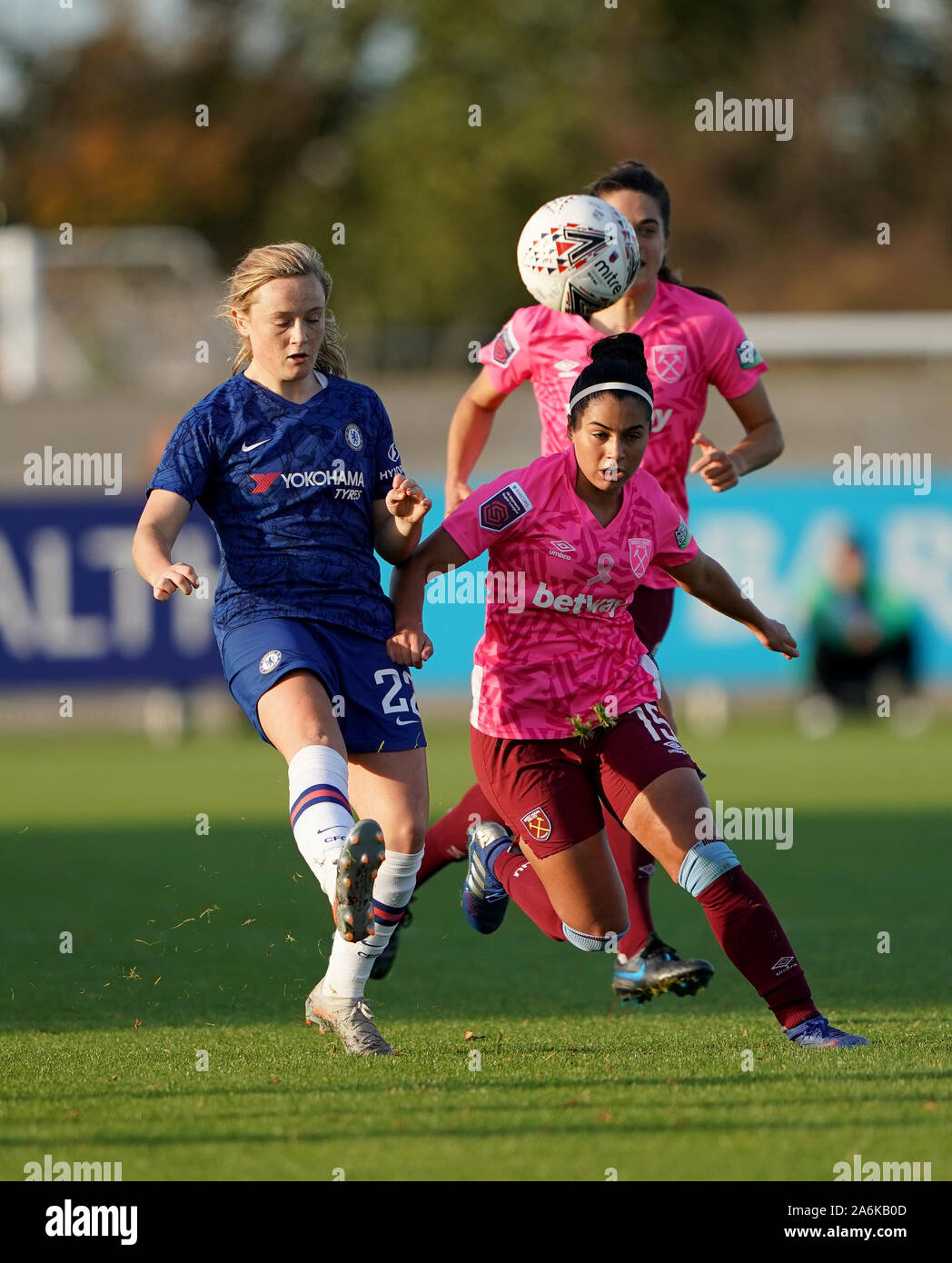 West Ham Women's Jacynta Galabadarachchi (right) and Chelsea Women's