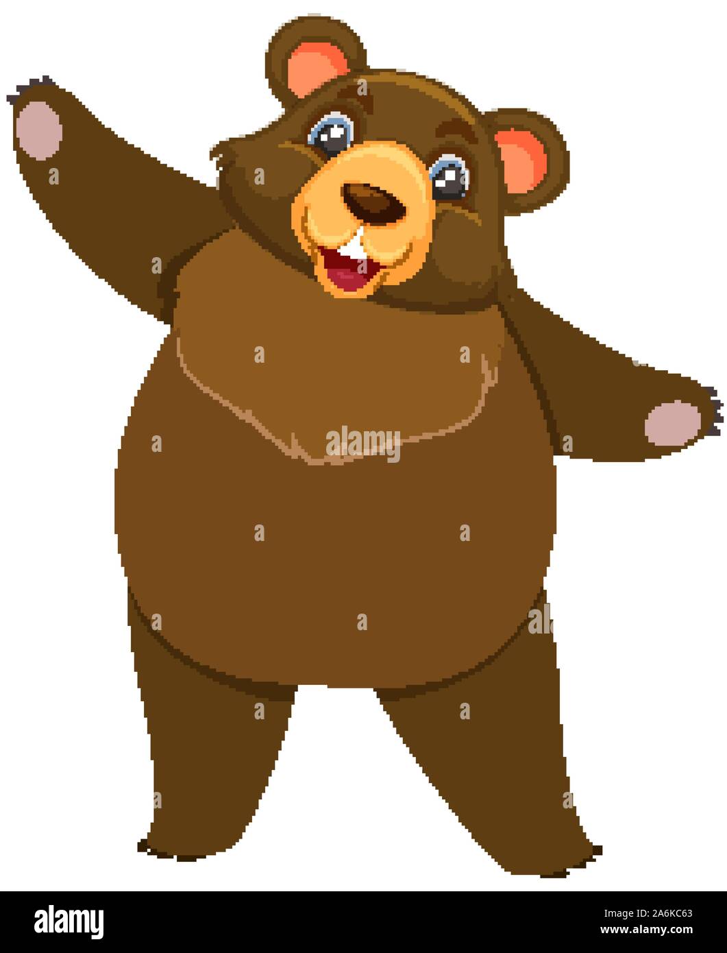 Single character of grizzly bear on white background illustration Stock ...