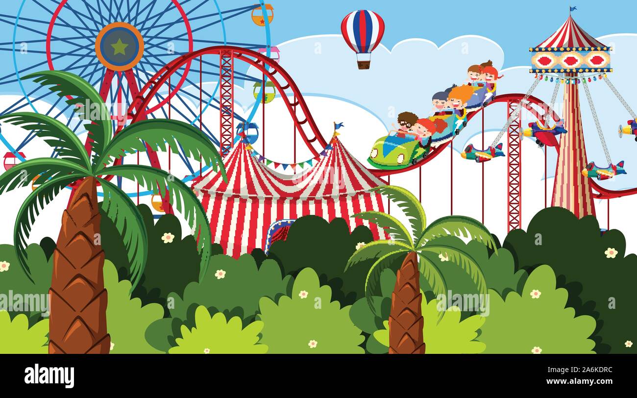 An outdoor scene with circus illustration Stock Vector Image & Art - Alamy