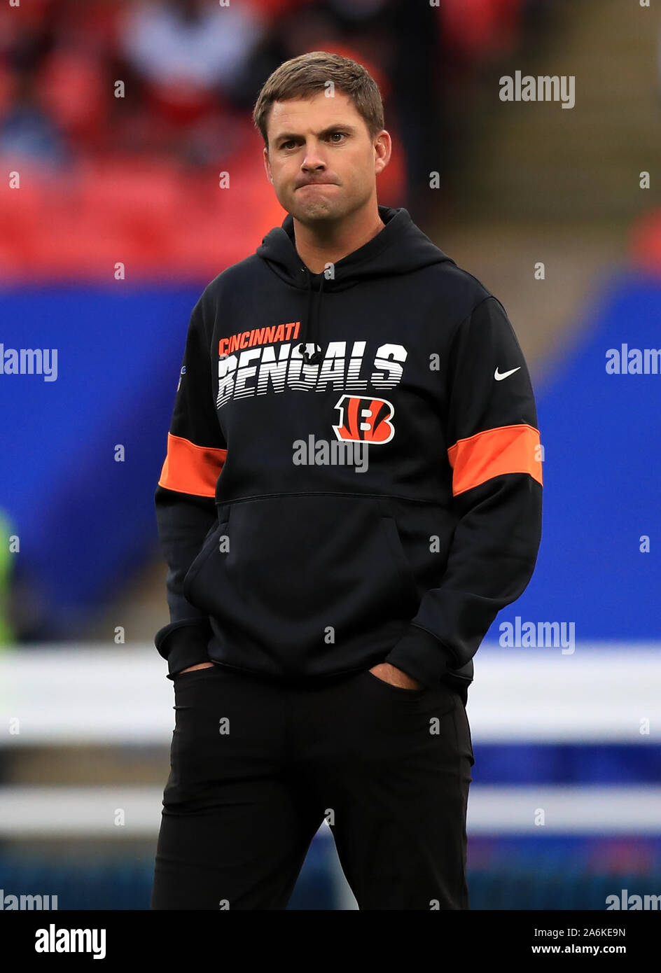 Cincinnati Bengals head coach Zac Taylor prior to the NFL International  Series match at Wembley Stadium, London Stock Photo - Alamy