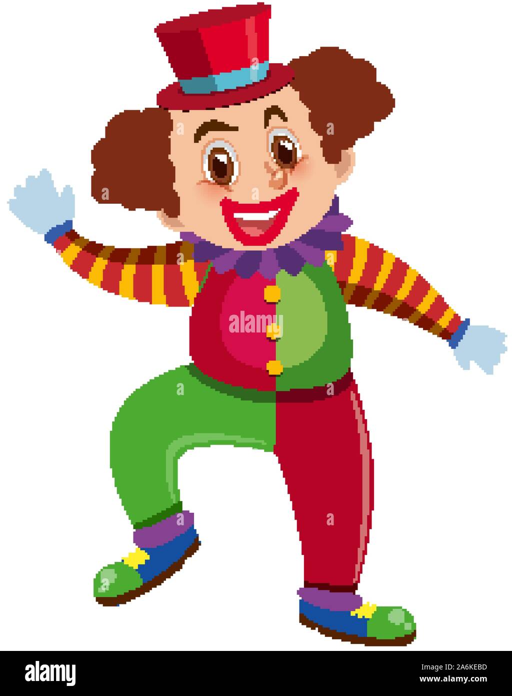 Single character of circus clown on white background illustration Stock ...