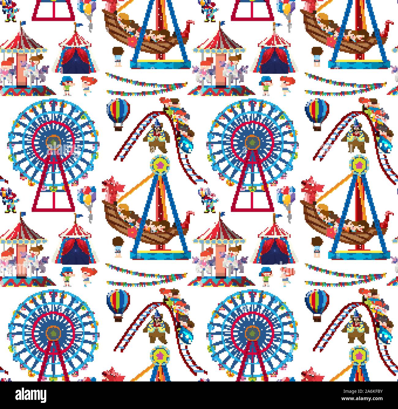 Seamless background design with kids at circus illustration Stock ...