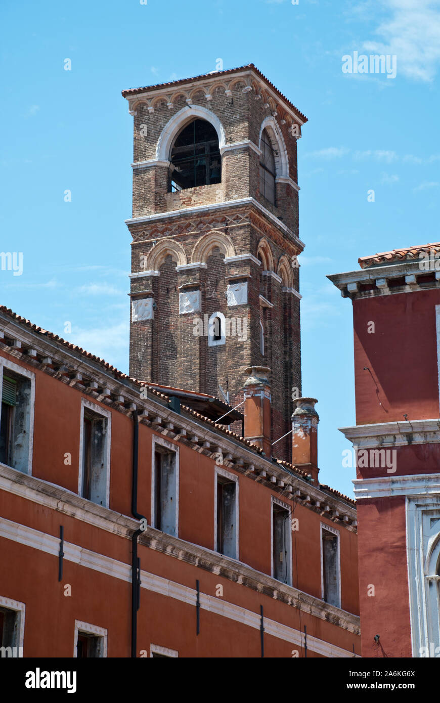 View at bell tower of Church of San Giovanni Elemosinario in Venice, Italy  Stock Photo - Alamy