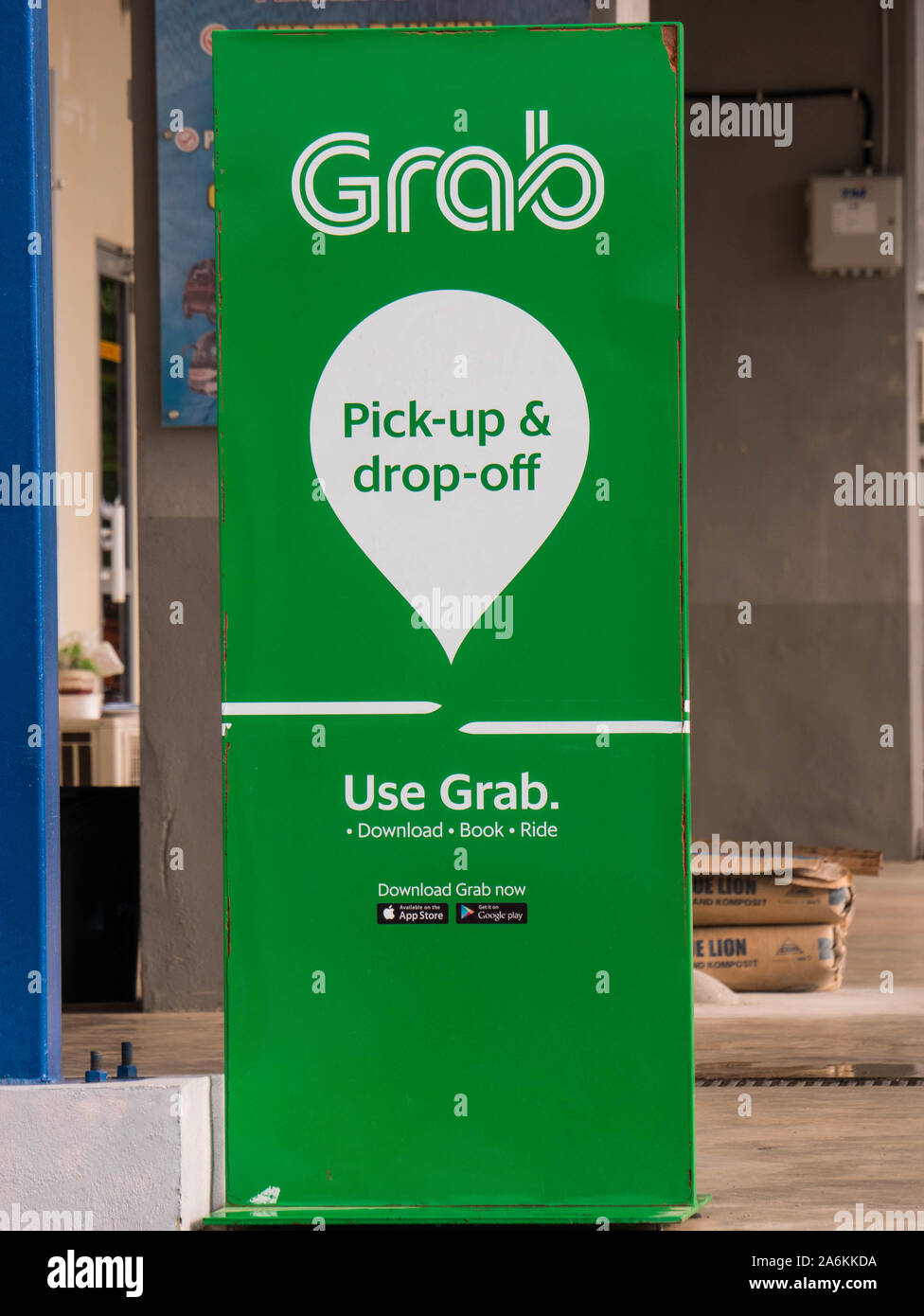 Kuala Perlis, Malaysia October 27 2019 Grab pick up and drop off