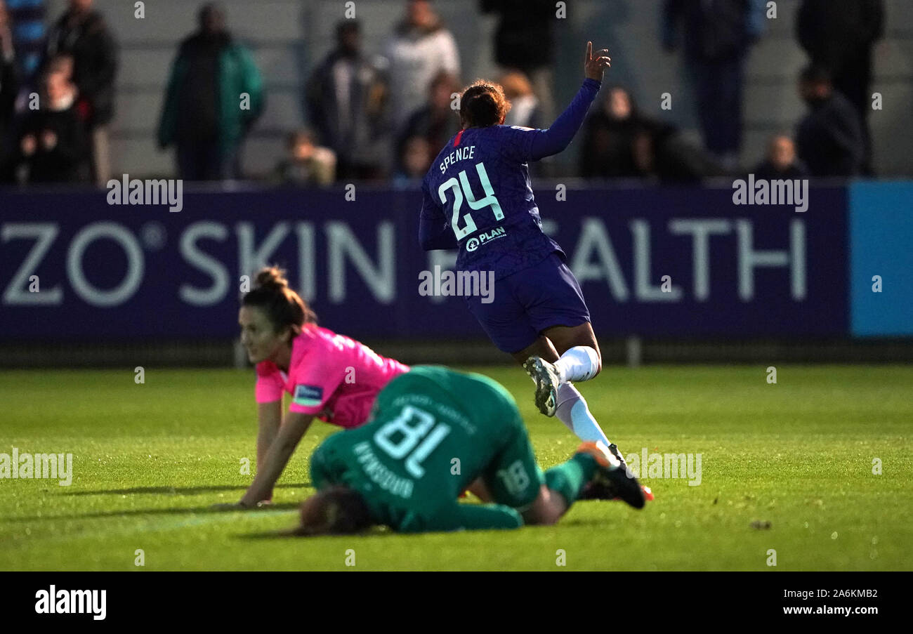 Chelsea Women's Drew Spence celebrates scoring her side's third goal
