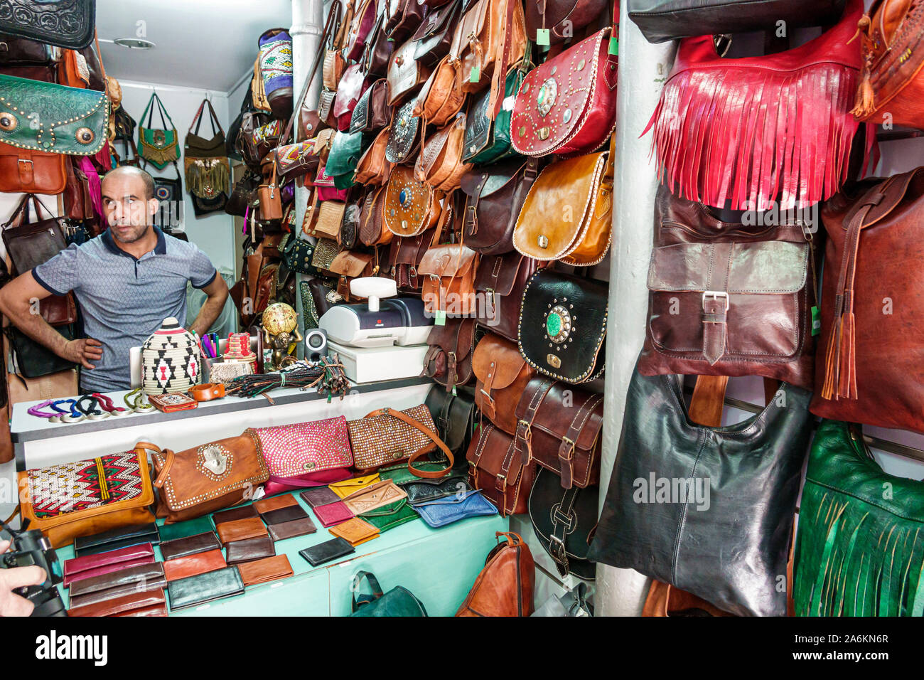 Leather Goods On Sale In High Resolution Stock Photography and Images