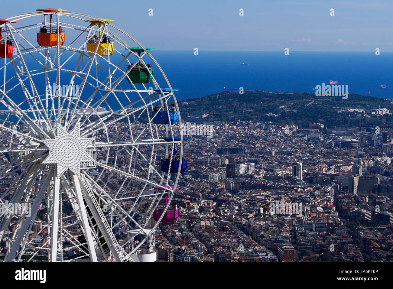 Colourful Ferris wheel at Carnival In Barcelona Stock Photo