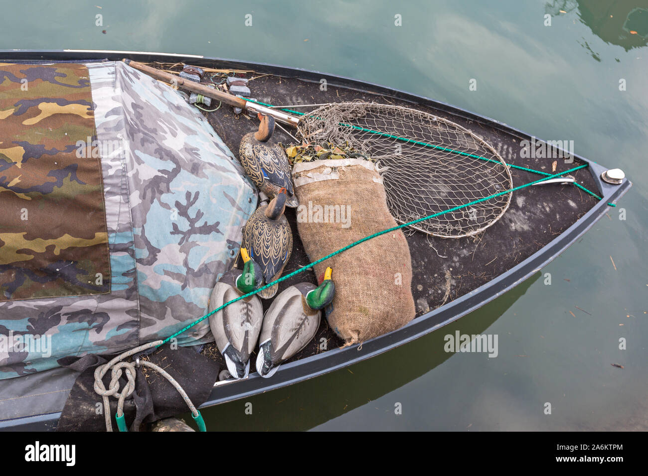 Decoy Ducks Hunting Equipment at Fishing Boat Stock Photo Alamy