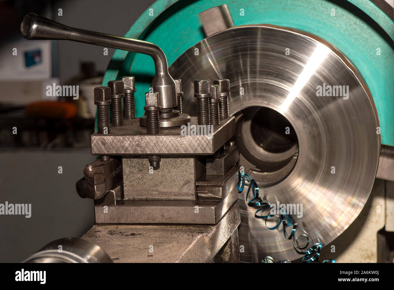 metal turning in a factory Stock Photo Alamy