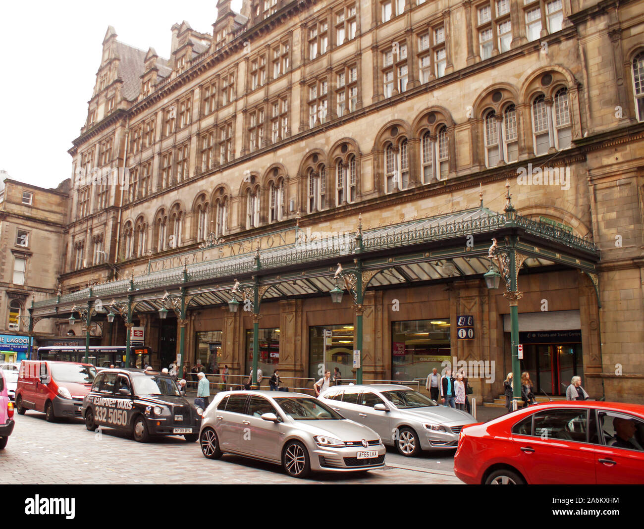 Glasgow Central Station Building from outside, Glasgow, Scotland Stock