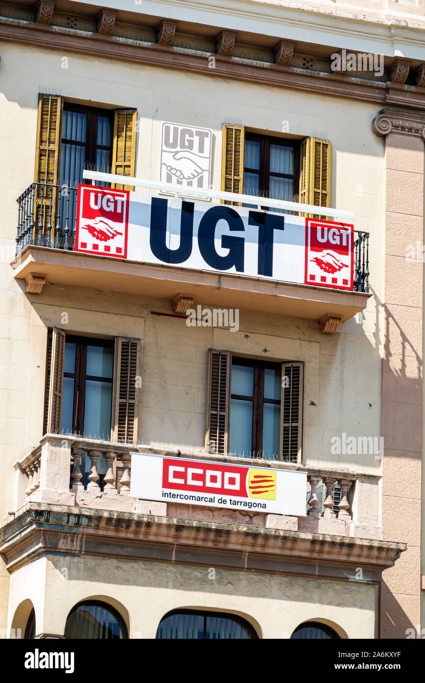 Tarragona Spain Hispanic Catalonia Union General de Trabajadores,UGT,trade union offices,building exterior,ES190825092 Stock Photo
