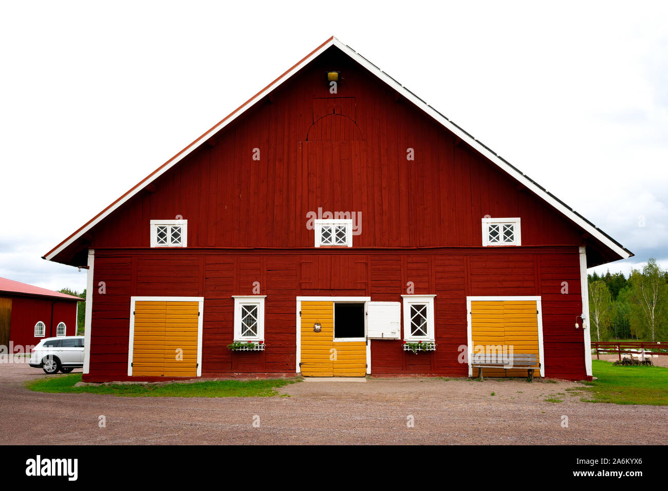 Horse stable, typical swedish architecture,near Linköping, Sweden, Scandinavia, Europe Stock Photo
