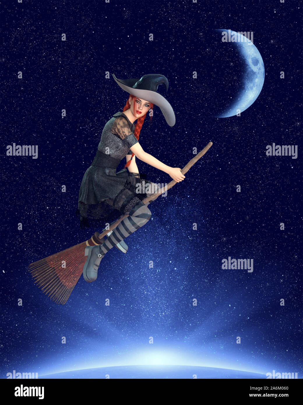 moon broom standing up