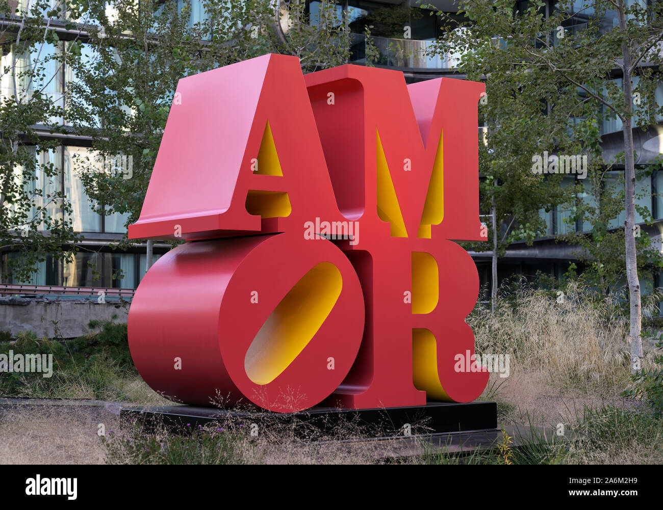 AMOR sculpture, Robert Indiana, New York Stock Photo
